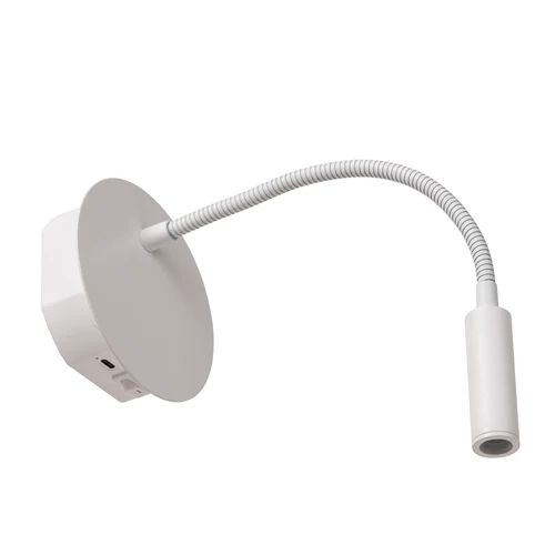 Lucide JOLIJN - Lámpara de cabecera / Lámpara de pared Recargable - Batería/acumulador - Ø 11 cm - LED - 1x2W 3000K - Magnético - Blanco - detalle 1
